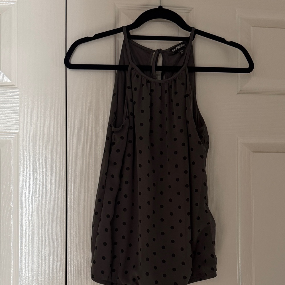 Express Black Polka Dot Tank Top